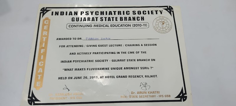 Dr. Paresh K Shah (M.D.) | Senior Psychiatrist in Rajkot | Best Stress Disorder & Depression Treatment - Psychologist in Sadar, Rajkot (Photo by Dr. Paresh K Shah (M.D.) | Senior Psychiatrist in Rajkot | Best Stress Disorder & Depression Treatment)