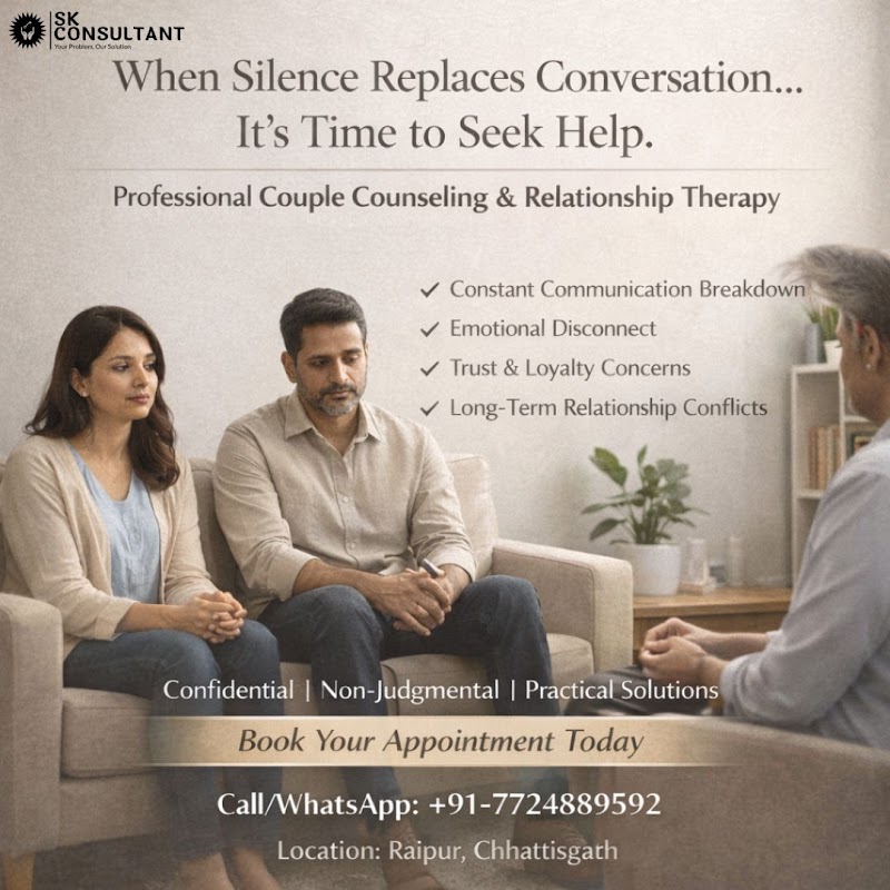 SK CONSULTANT | BEST PSYCHOLOGIST IN RAIPUR | BEST RELATIONSHIP COUNSELOR | STUDENT COUNSELOR | PARENTING COUNSELOR - Psychologist in Sunder Nagar, Raipur (Photo by SK CONSULTANT | BEST PSYCHOLOGIST IN RAIPUR | BEST RELATIONSHIP COUNSELOR | STUDENT COUNSELOR | PARENTING COUNSELOR)