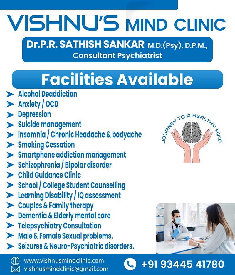 VISHNU'S MIND CLINIC - Psychologist in Moondrumavadi, K.Pudur (Photo by VISHNU'S MIND CLINIC)